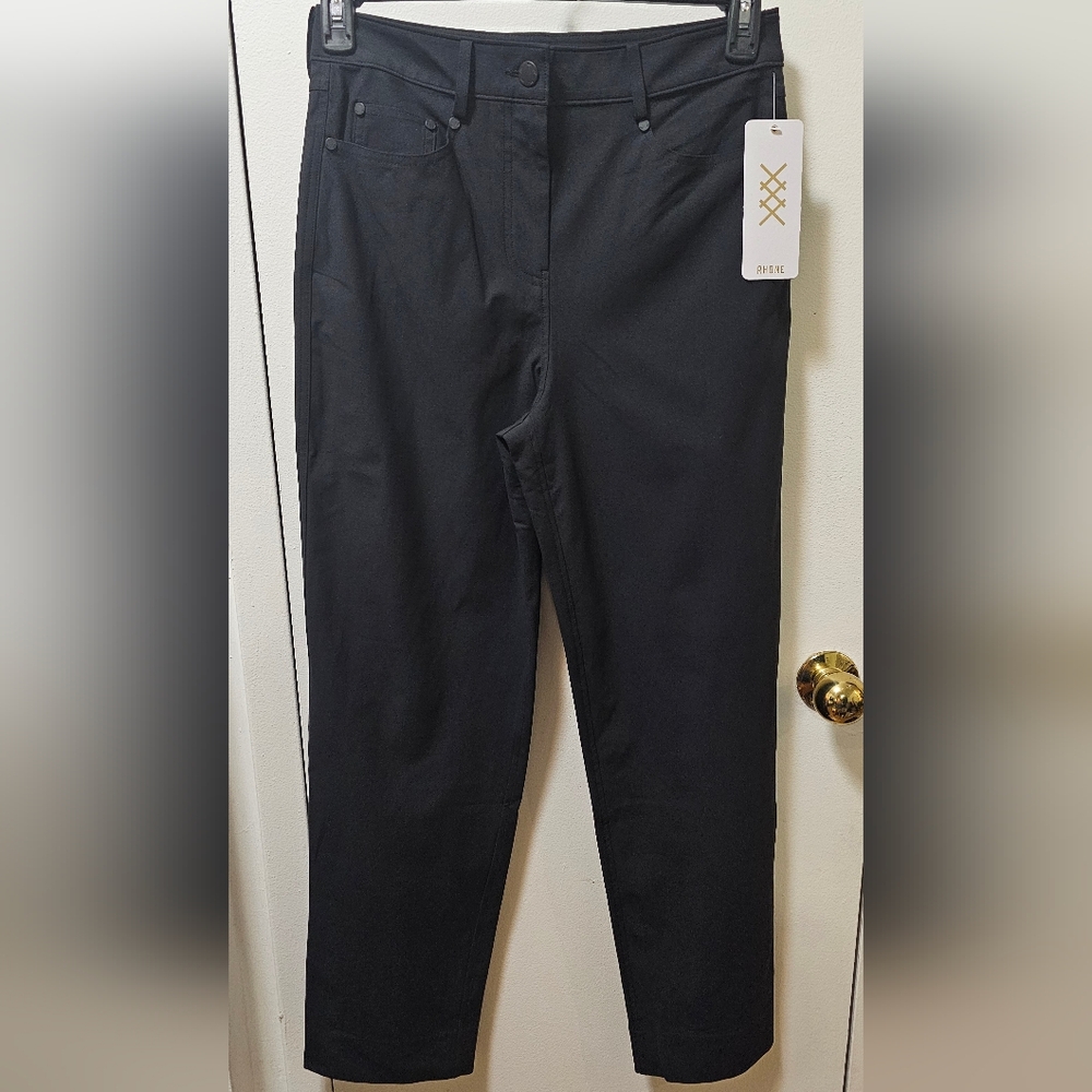RHONE Women’s Size 8 Black Commuter Straight Leg 5 Pocket Performance Pants $148